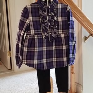 Girls 2 piece blouse/legging set